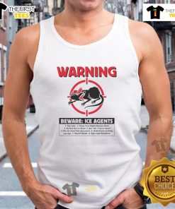Top Warning Beware ICE Rats tank top featuring bold graphics and a stylish design for casual wear.