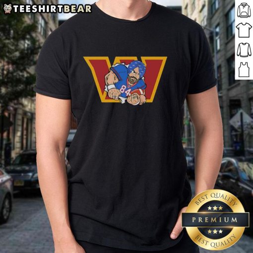 Alt Text: Top Washington Giants NFL football player in a turban and T-shirt, showcasing team spirit and style on the field.
