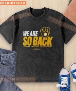 Milwaukee Brewers 2025 NL Central Champions Postseason Washed T-Shirt with vibrant team graphics and relaxed fit.