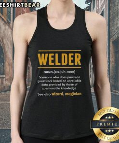 Top Welder See Also Wizard Magician Tank Top featuring a unique wizard graphic and vibrant colors, perfect for welding enthusiasts.