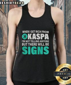 Trendy 'Top When I Get Rich' Kaspa tank top featuring bold lettering and a stylish design, perfect for casual wear.