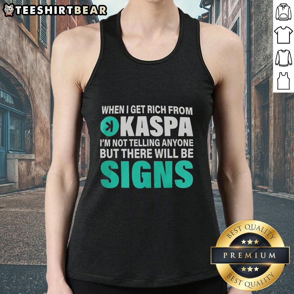 Top When I Get Rich From Kaspa Tank Top Trendy 'Top When I Get Rich' Kaspa tank top featuring bold lettering and a stylish design, perfect for casual wear.