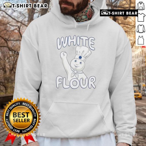 Top White Flour Pillsbury Doughboy Hoodie featuring a playful design, perfect for baking enthusiasts and fans of the Doughboy.