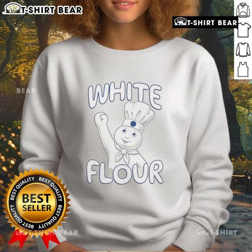 Cozy Top White Flour Pillsbury Doughboy sweatshirt featuring a playful design of the iconic mascot for baking enthusiasts.