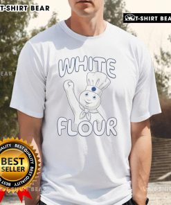 Top White Flour Pillsbury Doughboy T-Shirt featuring a playful graphic of the iconic mascot for baking enthusiasts.