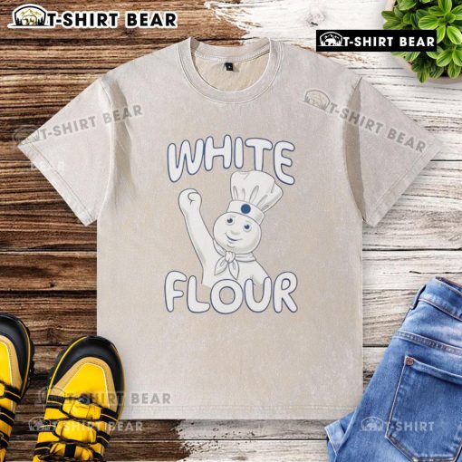Top White Flour Pillsbury Doughboy washed t-shirt featuring a playful graphic of the iconic mascot.