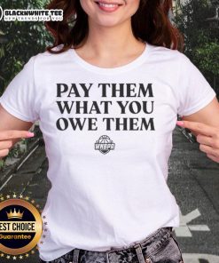 Top WNBA players graphic tee showcasing support for fair pay and recognition in women's basketball.
