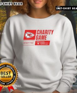 Top Xavier Worthy Kansas City Chiefs charity game sweatshirt benefiting CASA, featuring team colors and logo.