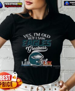 Philadelphia Eagles Super Bowl helmet skyline graphic on a ladies tee, celebrating the team's greatness for fans.