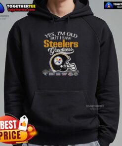 Alt Text: Pittsburgh Steelers hoodie featuring Super Bowl helmet design and skyline, perfect for fans celebrating greatness.