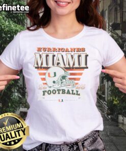 Good Miami Hurricanes Stripe Splash Ladies Tee featuring vibrant colors and stylish design for fans and fashion lovers.