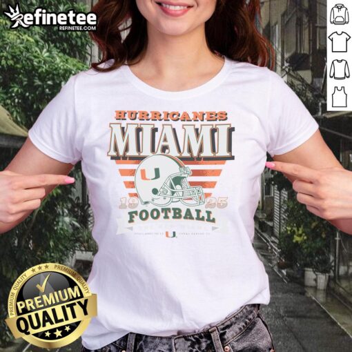 Good Miami Hurricanes Stripe Splash Ladies Tee featuring vibrant colors and stylish design for fans and fashion lovers.