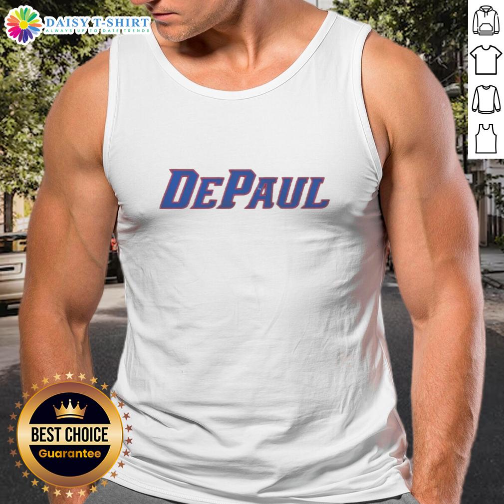 Awesome Depaul Blue Demons Grit Wordmark Tank Top
