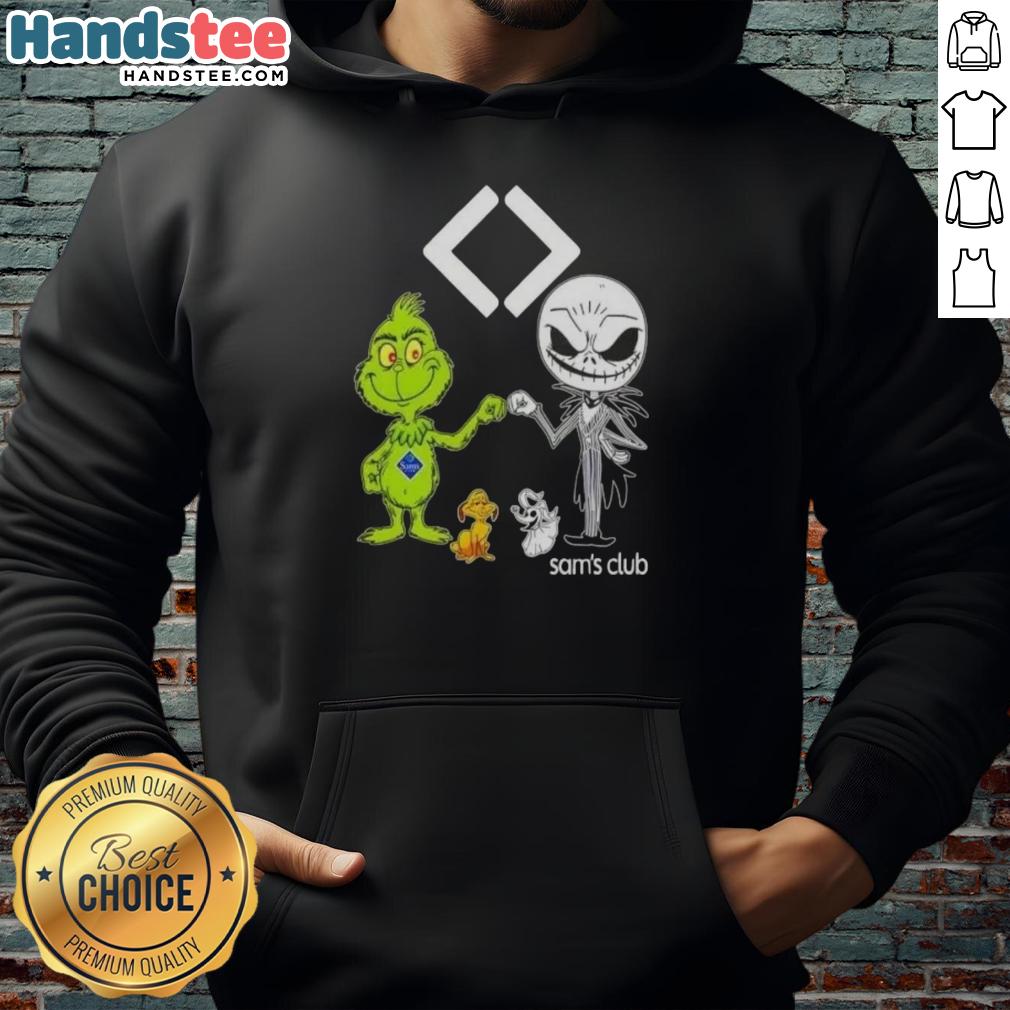 Awesome Sams Club X Grinch And Jack Skellington Fist Bump Friends Hoodie