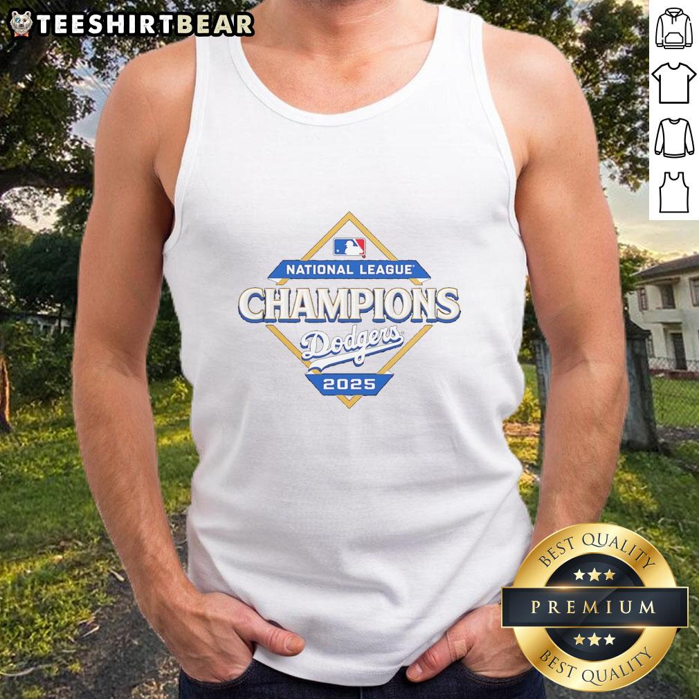 Official Los Angeles Dodgers 2025 National League Champions Diamond Logo Tank Top Official Los Angeles Dodgers 2025 National League Champions diamond logo tank top in blue and white design.