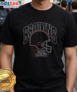 Alt Text: Original Bud Light Cleveland Browns T-Shirt featuring team colors and logo, perfect for fans and game day attire.