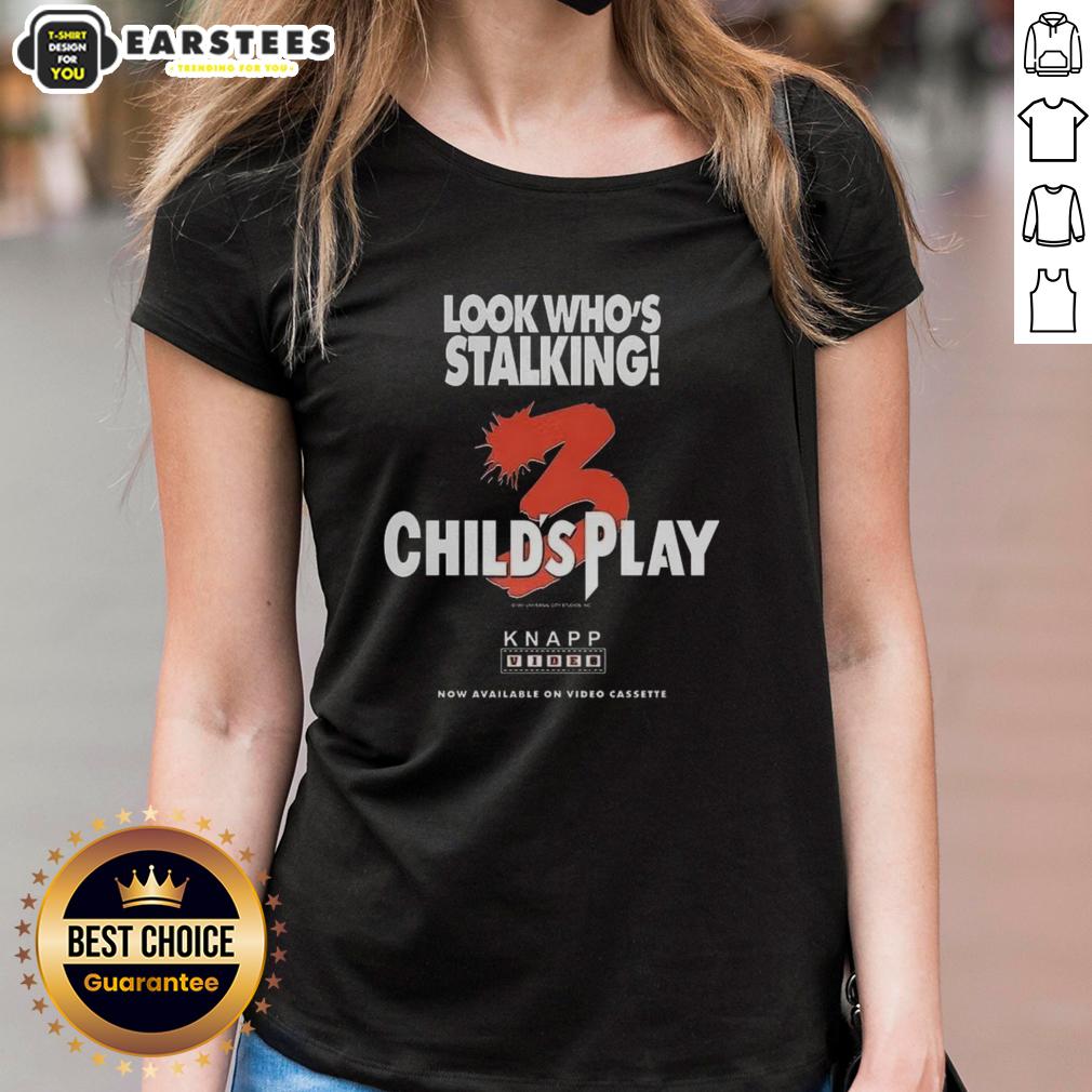 official-chucky-childs-play-3-look-whos-stalking-halloween-characters-ladies-tee Official Chucky Child's Play 3 Halloween character ladies tee featuring a spooky design of Chucky stalking.