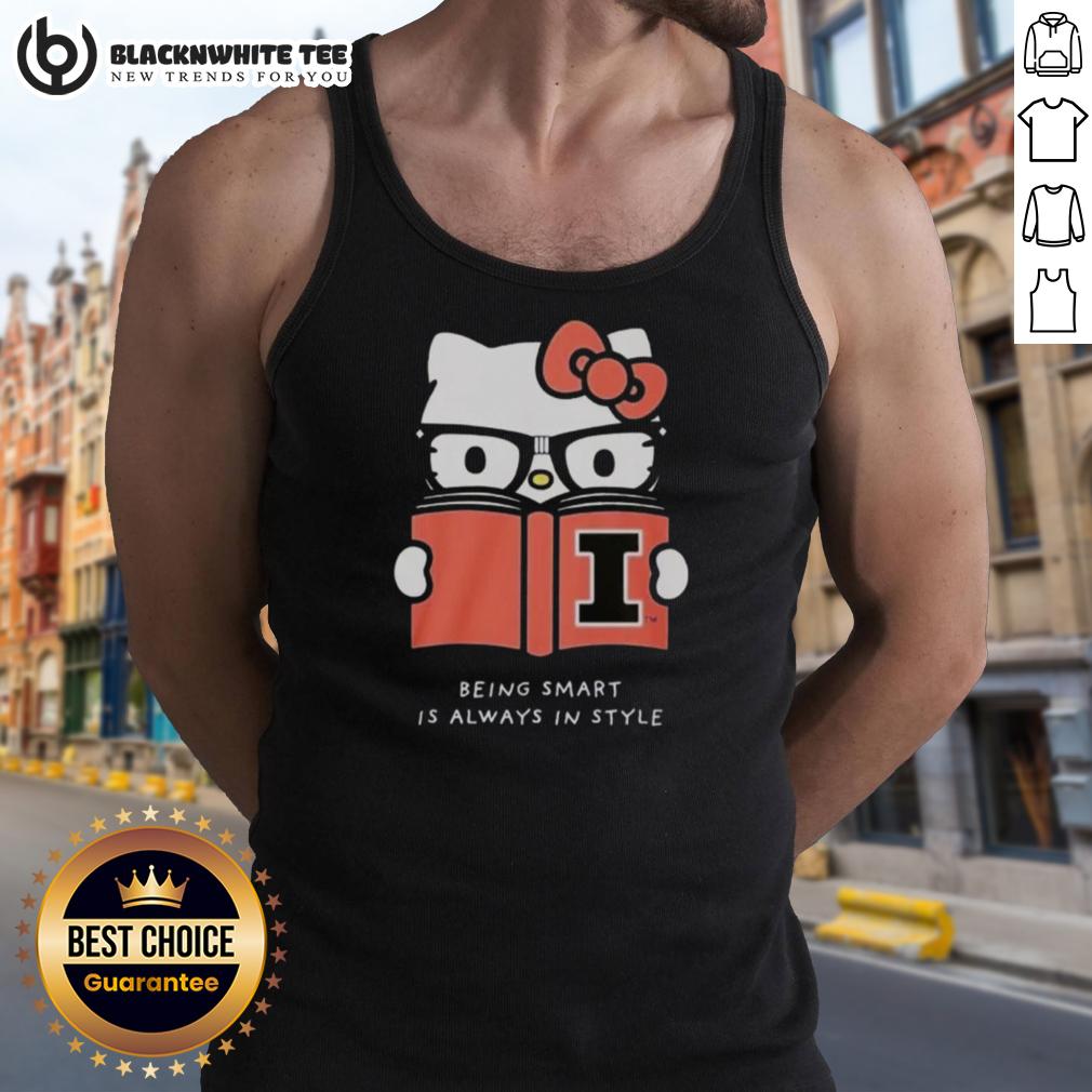 Official Dave Portnoy Illinois Hello Kitty Being Smart Is Always In Style Tank Top Alt Text: Official Dave Portnoy Illinois Hello Kitty tank top featuring Being Smart Is Always In Style slogan for trendy fashion.