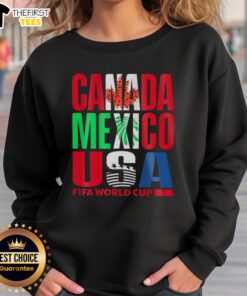Stylish sweatshirt featuring the logo for the Top Canada Mexico USA FIFA World Cup 2026 event, perfect for fans.