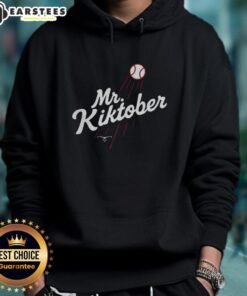 Official Mr. Kiktober Los Angeles Dodgers Baseball hoodie showcasing The Clutch Season design.