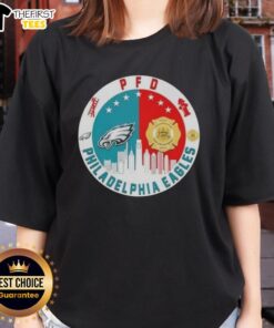 Philadelphia Eagles Ladies Tee featuring city skyline design perfect for fans of the NFL and stylish game day wear.