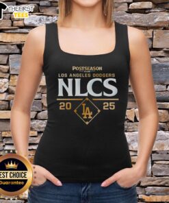 Stylish tank top featuring the 2025 NLCS Los Angeles Dodgers logo, perfect for postseason fans and summer wear.