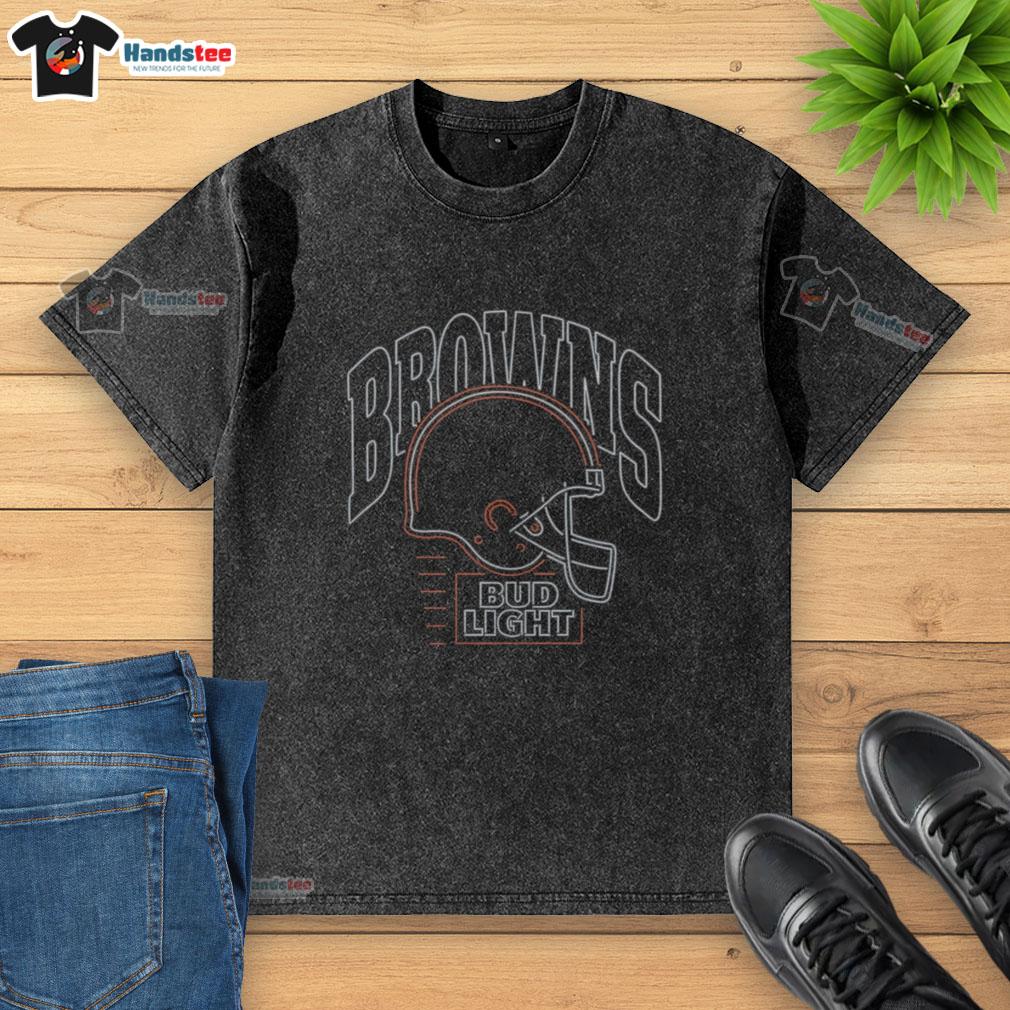 original-bud-light-cleveland-browns-washed-t-shirt Original Bud Light Cleveland Browns washed t-shirt featuring team logo, perfect for fans and casual wear.