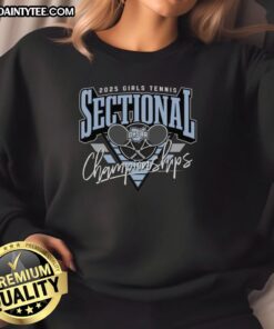 Awesome 2025 OHSAA Girls Tennis Sectionals logo sweatshirt featuring vibrant design and sporty style.