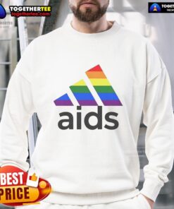 Awesome Aids LGBT logo sweatshirt featuring vibrant colors and a bold design, perfect for showing your support.