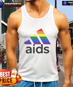 Awesome Aids LGBT logo tank top featuring vibrant colors and a bold design celebrating LGBTQ+ pride and awareness.