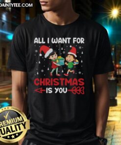 Alt Text: Awesome All I Want For Christmas Is You T-Shirt featuring festive design, perfect holiday gift for music lovers.