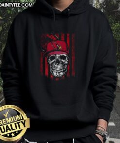 Awesome Arizona Cardinals NFL Skull Flag Hoodie featuring bold team colors and dynamic skull design for fans.