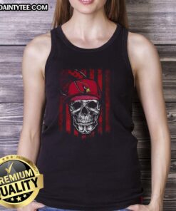 Awesome Arizona Cardinals NFL skull flag tank top featuring bold graphics for fans and game day style.