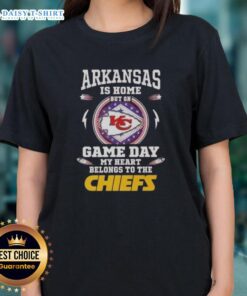 Awesome Arkansas is Home Ladies Tee featuring Kansas City Chiefs design for game day pride and style.
