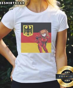 Awesome Asuka Germany Anime Ladies Tee featuring vibrant anime graphics and stylish design for anime enthusiasts.