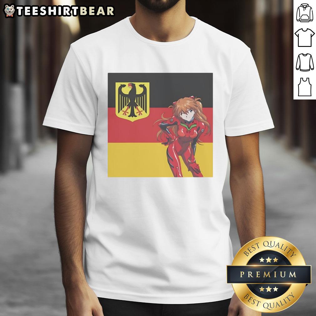 Awesome Asuka Germany Anime T Shirt Awesome Asuka Germany Anime T-Shirt featuring vibrant artwork of Asuka from Neon Genesis Evangelion on a stylish tee.