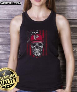 Awesome Atlanta Falcons NFL skull flag football tank top design featuring team colors and logo for fans.