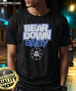 Awesome Bear Down Baby Arizona Wildcats Basketball T-Shirt featuring vibrant team colors and a playful design.