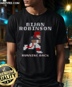 Alt Text: Awesome Bijan Robinson Retro Baller T-Shirt featuring vintage design and vibrant colors for sports fans.