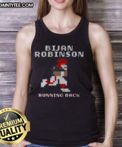 Awesome Bijan Robinson Retro Baller Tank Top featuring vibrant colors and a stylish design, perfect for sports fans.