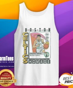Awesome Boston Celtics trading card featuring Jayson Tatum on a stylish tank top design for fans and collectors.