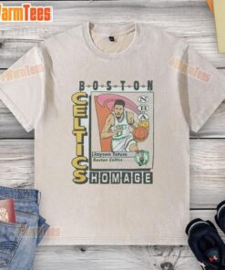 Alt Text: Awesome Boston Celtics trading card featuring Jayson Tatum on a stylish washed t-shirt design.