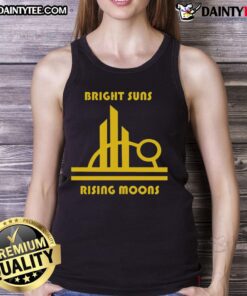 Awesome bright suns and rising moons tank top design featuring vibrant colors and unique patterns for stylish summer wear.