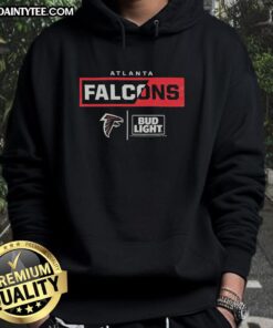 Awesome Bud Light Atlanta Falcons team hoodie featuring vibrant colors and logo, perfect for game day apparel.