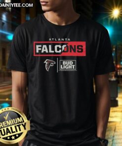 Awesome Bud Light Atlanta Falcons Team T-Shirt featuring vibrant team colors and logo, perfect for game day.