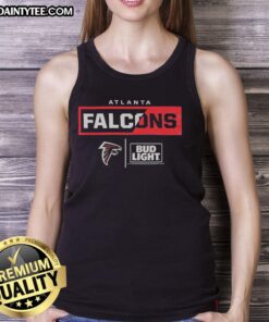 Awesome Bud Light Atlanta Falcons team tank top featuring bold graphics, perfect for game day and fan gatherings.