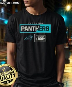 Awesome Bud Light Carolina Panthers Team T-Shirt featuring vibrant team colors and logo, perfect for game day wear.