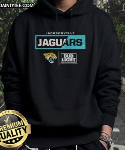 Awesome Bud Light Jacksonville Jaguars team hoodie featuring bold logo and vibrant colors, perfect for game day.