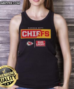 Alt Text: Awesome Bud Light Kansas City Chiefs team tank top featuring bold team colors and logo, perfect for game day.