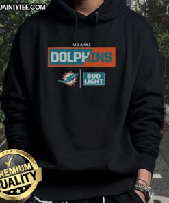 Awesome Bud Light Miami Dolphins hoodie featuring team colors and logo, perfect for game day and fan apparel.